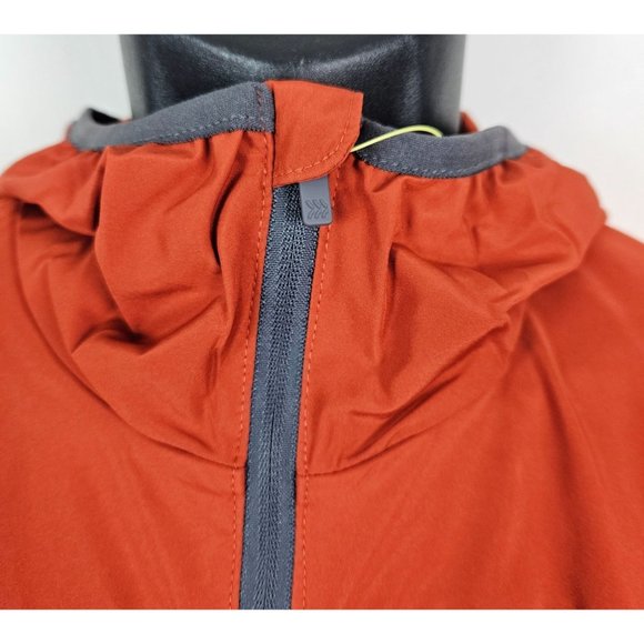 All In Motion Men Jacket Size Small Lightweight Water Repellent Rust/Orange Zip - Picture 3 of 12